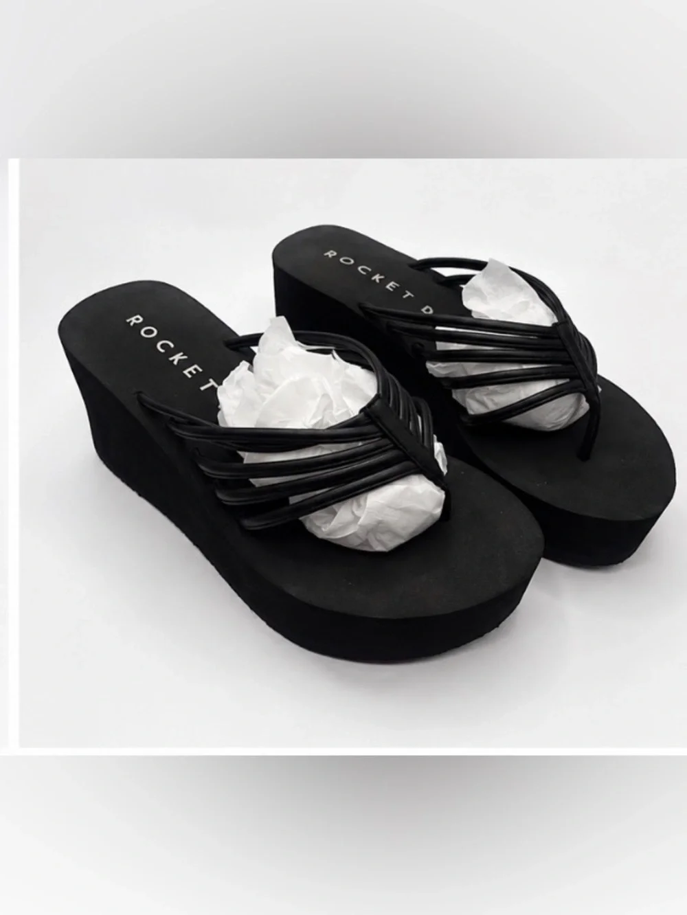 Rocket Dog Platform Wedge Sandals – Black – Size 10